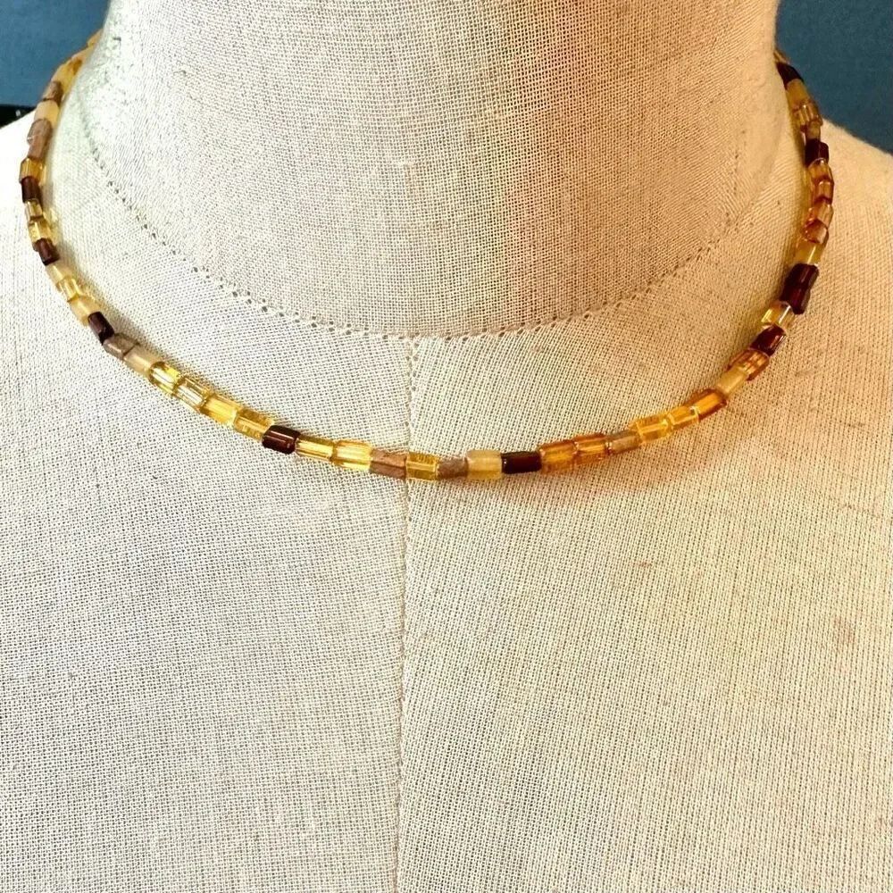 Brown beaded necklace